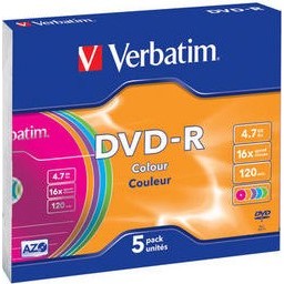 Verbatim DVD-R 4,7GB 16x Slim Case 5шт (43557)