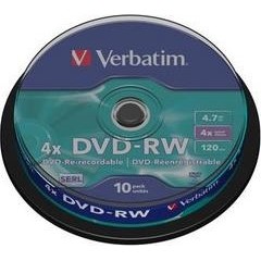 Verbatim DVD-RW 4,7GB 4x Cake Box 10шт (43552)