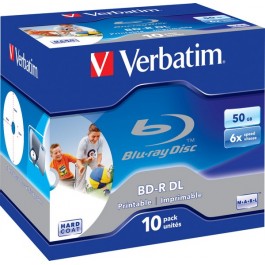 Verbatim BD-R DL Printable 50GB 6x Jewel Case 10шт (43736)