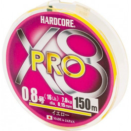 DUEL Hardcore X8 Pro Yellow / #0.8 / 0.15mm 150m 7.0kg (H3879)