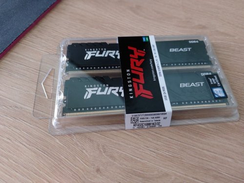Фото Пам'ять для настільних комп'ютерів Kingston FURY 32 GB (2x16GB) DDR4 3200 MHz Beast Black (KF432C16BB1K2/32) від користувача papay