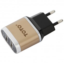 TOTO TZV-41 Led Travel charger 2USB 2,1A Gold
