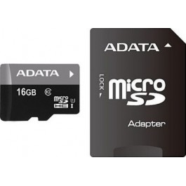 ADATA 16 GB microSDHC class 10 UHS-I + SD adapter AUSDH16GUICL10-RA1