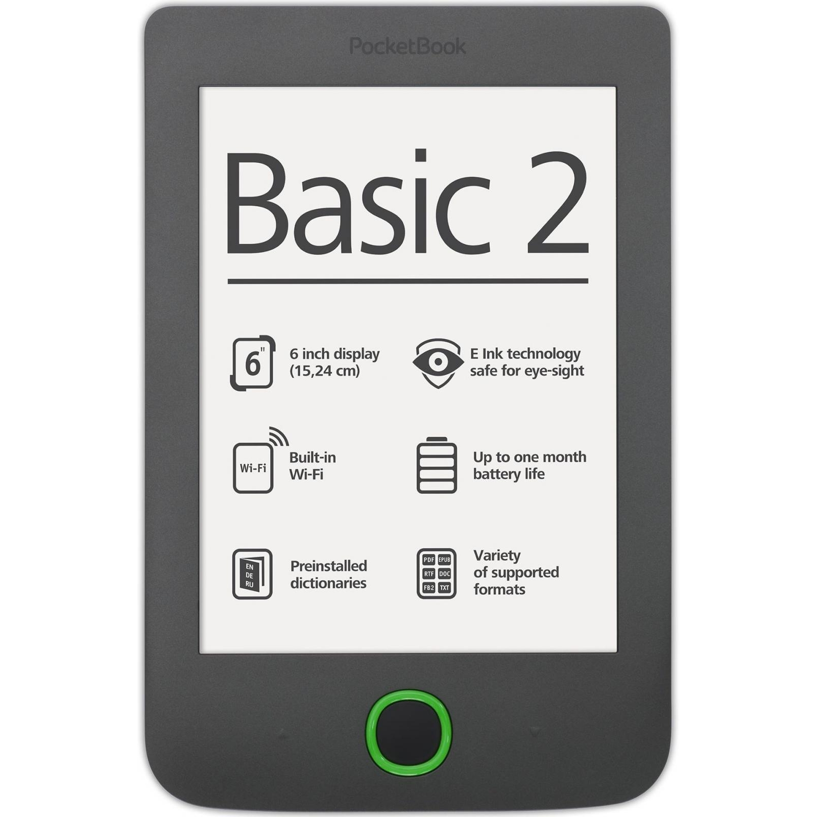 PocketBook Basic 2 (614) Grey PB614-Y-CIS - зображення 1