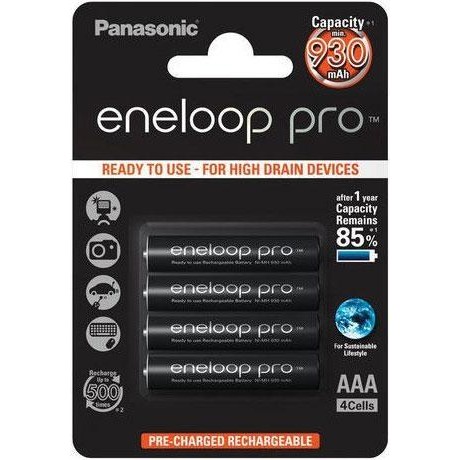 Panasonic AAA 930mAh NiMH 4шт Eneloop Pro (BK-4HCDE/4BE) - зображення 1