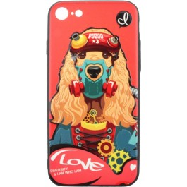 PUZOO TPU with UV Printing Punk Phone iPhone 7/8 Red