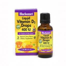 Bluebonnet Nutrition Liquid Vitamin D3 Drops 400 IU 30 ml /900 servings/ Natural Citrus