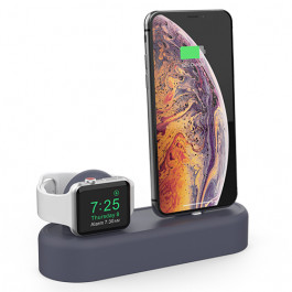 AHASTYLE Silicone Stand 2 in 1 for Apple Watch and iPhone - Navy Blue (AHA-01560-NBL)