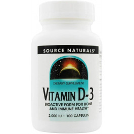 Source Naturals Vitamin D-3 100 caps
