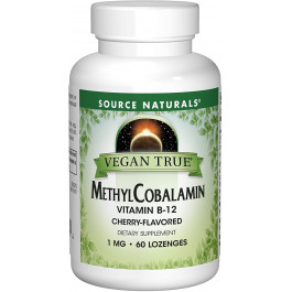 Source Naturals Vegan True MethylCobalamin /Vitamin B-12/ 1 mg 60 tabs Cherry