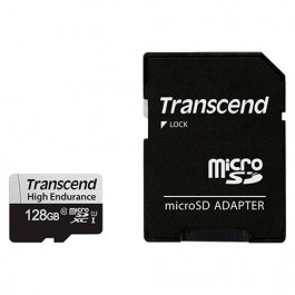 Transcend 128 GB microSDXC UHS-I 350V High Endurance + SD Adapter TS128GUSD350V