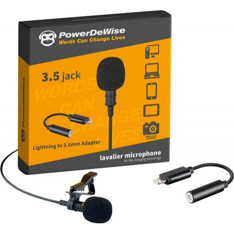 PowerDeWise Lavalier Lapel Microphone with Lightning Adapter - зображення 1