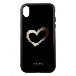 TOTO Glass Fashionable Case iPhone XR Heart on Black