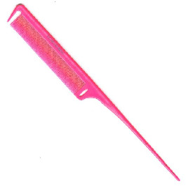 Ycombs Розовая расческа с пластиковым шпикулем и линейкой Y5 Exotic color line 23 см (Y5-886 PIN)