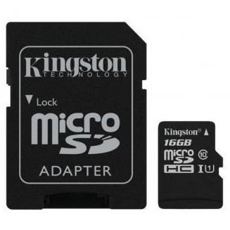 Kingston 16 GB microSDHC Class 10 UHS-I Canvas Select Plus + SD Adapter SDCS2/16GB - зображення 1