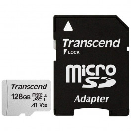 Transcend 128 GB microSDXC UHS-I U3 300S + SD Adapter TS128GUSD300S-A
