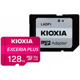 Kioxia 128 GB microSDXC Class 10 UHS-I U3 V30 Exceria plus + SD Adapter LMPL1M128GG2