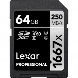 Lexar 64 GB SDXC UHS-II U3 V60 Professional 1667x LSD64GCB1667