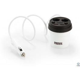 REMAX CR-2XP Coffee Cup Car Charger 2 USB 3.1A + LCD White