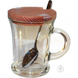 Everglass Чашка-заварник с ложкой и деревянной крышкой 50823К2 (4820150542276)