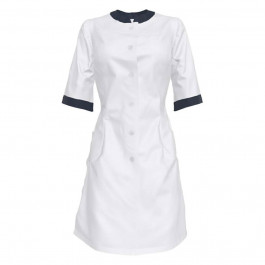 Мой портной Медицинский халат женский, белый с темно-синими вставками, размер 58 (MP-3501-1-5633-58)