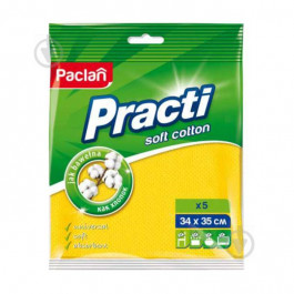 Paclan Упаковка тряпок Soft Cotton 34x35 см 2 пачки по 5 тряпок (5900942135820)