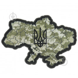 АРТ ІДЕЯ Шеврон АРТ ІДЕЯ Патч "Карта Украины – Трезубец", ПВХ с липучкой, масло, 90х60мм