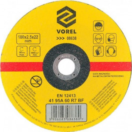 Vorel Диск отрезной по металлу : 180х2,5х22 мм, V-08638