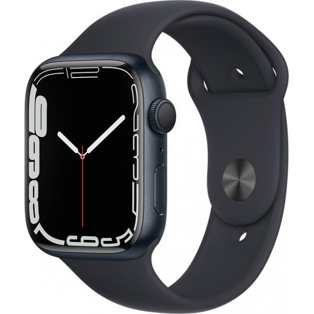 Apple Watch Series 7 GPS 45mm Midnight Aluminum Case With Midnight Sport Band (MKN53/MKNN3) - зображення 1