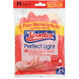 Spontex Перчатки латексные  PERFECT LIGHT стандартные крепкие р.M 2 пар/уп. (3384122160178)