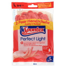 Spontex Перчатки латексные  PERFECT LIGHT стандартные крепкие р.L 2 пар/уп. (3384122160185)