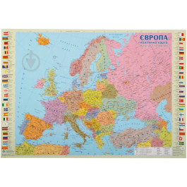 Інститут передових технологій Подкладка для письма Европа полетическая карта ламинированная 65х45 см