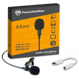 PowerDeWise Lavalier Lapel Microphone with Type-C adapter