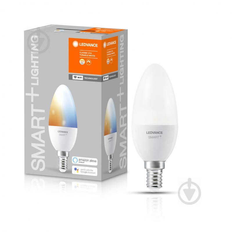 LEDVANCE SMART+ WiFi Candle Tunable White 5W B39 E14 220V 2700-6500K (4058075485556) - зображення 1