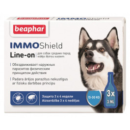 Beaphar Капли IMMO Shield Диметикон Line-on от паразитов для собак средних пород, от 15 до 30 кг (bph13583)