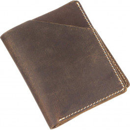 Vintage Бумажник  20121 мужской кожаный матовый темно-коричневый