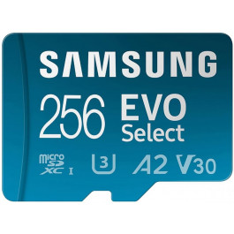 Samsung 256 GB microSDXC UHS-I U3 V30 A2 EVO Select + SD Adapter MB-ME256KA