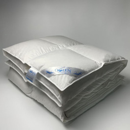 IGLEN Одеяло облегченное 100% гусиного белого пуха в немецком тике, касетное 110х140 (110140110W)