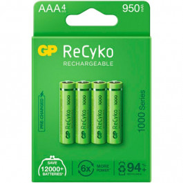 GP Batteries AAA 950mAh NiMh 4шт ReCyko 1000 Series (GP100AAAHCE-2EB4)