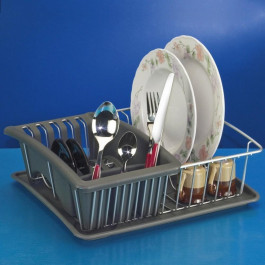 Metaltex Сушилка для посуды с лотком для стол. приборов (325026)