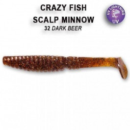 Crazy Fish Scalp Minnow 3.2" / 32 Dark Beer