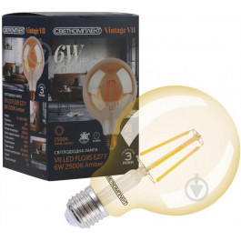Светкомплект LED FIL VII Gold G95 6 Вт E27 2500 К 220 В желтая (6929547652647)