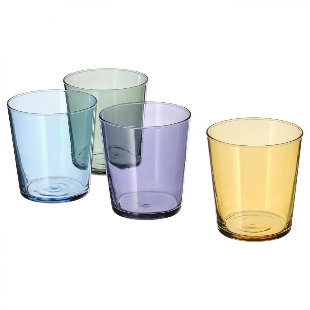 IKEA PAPPERSBJORK набір склянок, 4 шт, різні кольори, 300 мл (405570.92.92) - зображення 1