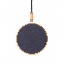 DECODED Wireless Fast Charger Leather Pad 10W Gold Metal/Navy (D9WC2GDNY)