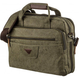 Vintage Горизонтальна текстильна сумка для ноутбука зеленого кольору  (20185)