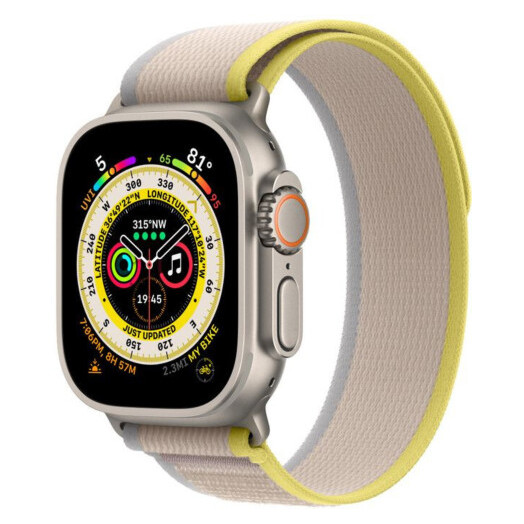 Apple Watch Ultra GPS + Cellular 49mm Titanium Case with Yellow/Beige Trail Loop - S/M (MNHD3/MNHK3) - зображення 1
