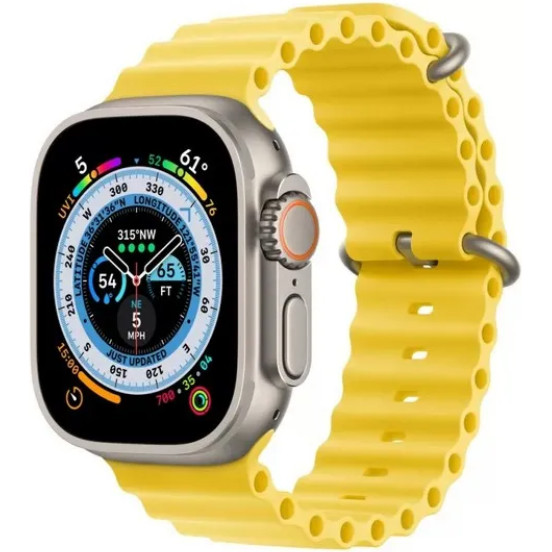 Apple Watch Ultra GPS + Cellular 49mm Titanium Case with Yellow Ocean Band (MNH93/MNHG3/MNHN3) - зображення 1