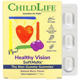 ChildLife Комплекс Здоровое Зрение, натуральный ягодный вкус, Healthy Vision SoftMelts, Natural Berry Flavor, 