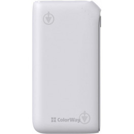 ColorWay 10000 mAh Soft touch USB QC3.0 + USB-C Power Delivery 18W (CW-PB100LPE3WT-PD)