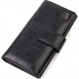 CANPELLINI Універсальний великий гаманець із натуральної шкіри чорного кольору з тисненням  (2421836)
